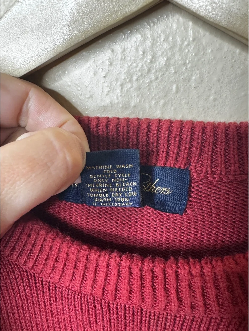 Brooks Brothers Crewneck Sweater Mens Medium Burgundy Knitted Pullover Preppy
